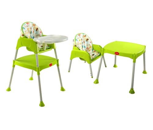LuvLap 3 in 1 Convertible Baby High Chair with Cushion-Green