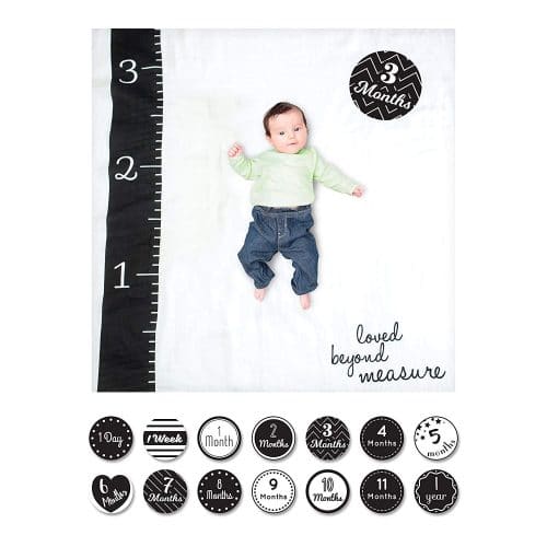 lulujo Baby Baby's First Year Milestone Blanket and Cards Set