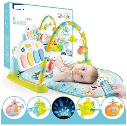 Galaxy Hi-Tech Baby Play Mat 3-in-1 Kick and Play Gym with Music Projection Lights and Wireless Remote