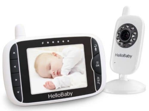 HelloBaby 3.2 '' Video Baby Monitor with Night Vision & Temperature Sensor, Two Way Talkback System