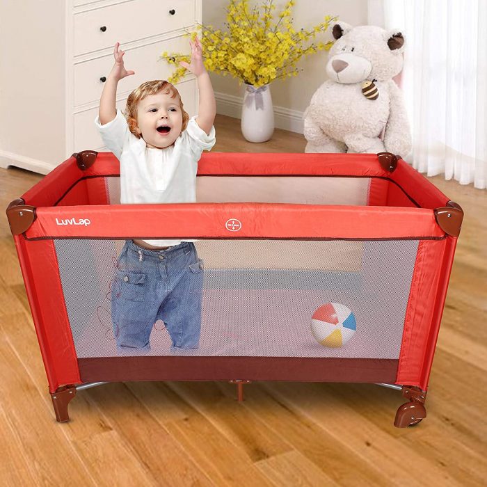 LuvLap Sunshine Baby Playpen Playard Folding Baby Bed, Cot Convertible Crib in India