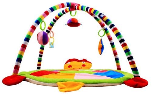 Ole Baby Cute Tortoise Twist and Fold Musical Activity Play Gym Mat with Mosquito Net