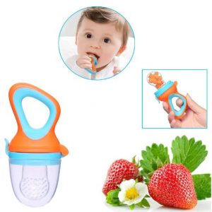 Safe-O-Kid- Pack of 1- High Quality, BPA Free, Veggie Feed Nibbler, Fruit Nibbler/Silicone Food, Soft Pacifier/Feeder for Baby