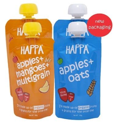 Happa Organic Baby Food Puree, Grain and Fruit Blend