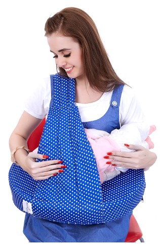 MomToBe Blue Feeding Pillow Nursing Pillow - HD Foam 100% Cotton Fabric