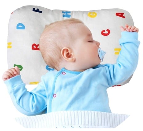 A Baby Cherry Baby Pillow - Organic Cotton Head Shaping Pillow for Infants and Toddlers