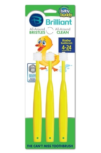 Brilliant Baby Toothbrush by Baby Buddy - for Ages 4-24 Months
