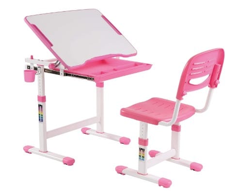 KIDOMATE Kids Height Adjustable Study Table with Auto Height Lock and Tiltable Desk