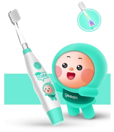 Kids & Baby Toothbrush Electric Sonic Battery Powered with Smart Timer and Colorful LED