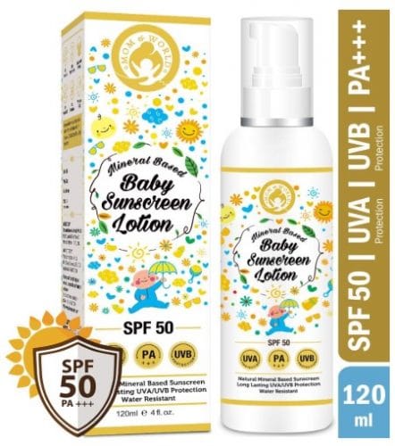 Mom & World Mineral Based Baby Sunscreen Lotion, SPF 50 PA+++
