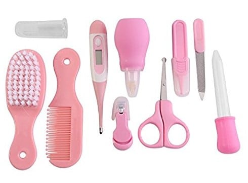 SYGA Premium Quality 10 Pcs Health Care Kit for Newborn Baby Kids Nail Hair Thermometer Grooming Brush