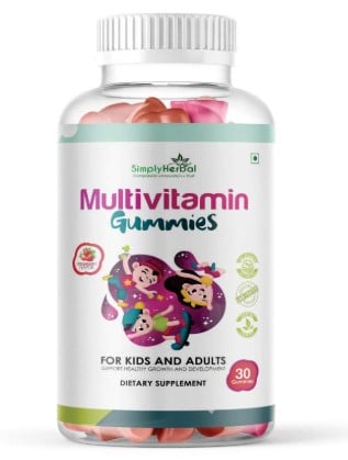 Simply Herbal Multivitamin Gummies For Kids Vitamins and Minerals for Growth and Development