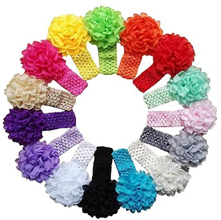 Skudgear 15 Pack Flower Headbands for Baby Girls