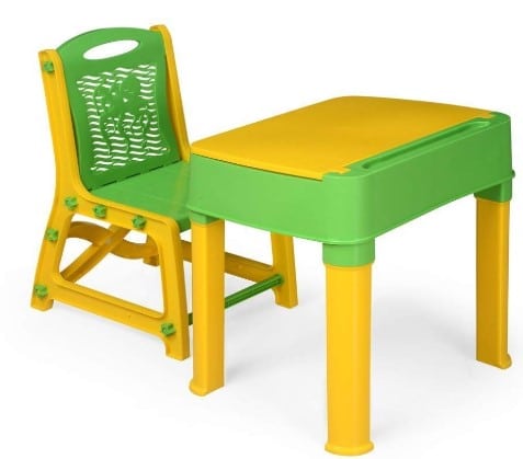 TruGood Kid's Learning Activity Wooden Study Table and Chair Set