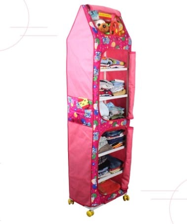 Vouch Plastic Foldable best almirah for Kids Organizer, 7 Shelves