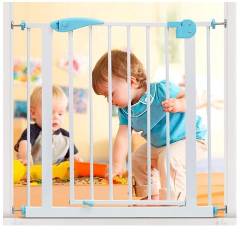 Kurtzy Metal Safety Gate with Secret Lock & 2-Way Auto Close for Infant Baby Toddler and Dog