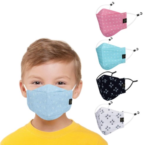 CENWELL 5 Pcs Kids Mask Reusable Washable Breathable Face Mask