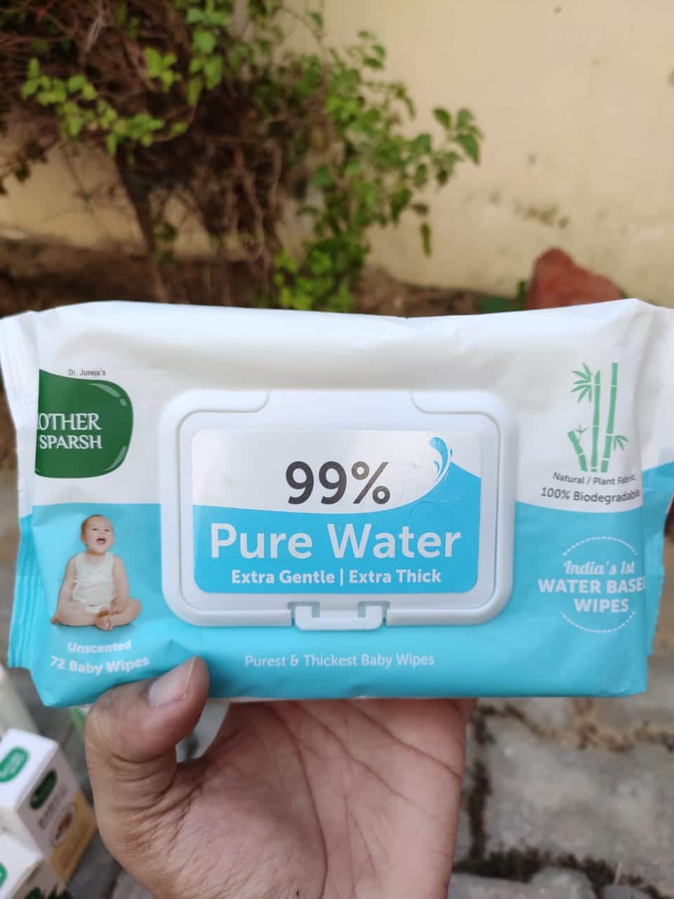 Mother Sparsh 99% Pure Water (Unscented) Baby Wipes I Natural Plant Made Cloth