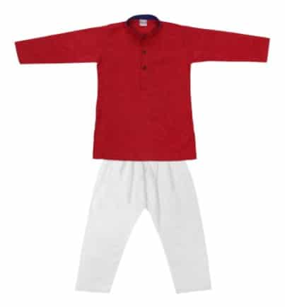 Superminis Baby Boys Ethnic Wear Khadi Cotton Kurta Pyjama Set with Wooden Button