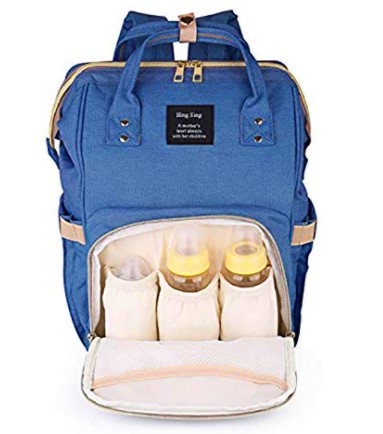 House of Quirk Baby Diaper Bag Blue Maternity Backpack - - Essential nappy changing product
