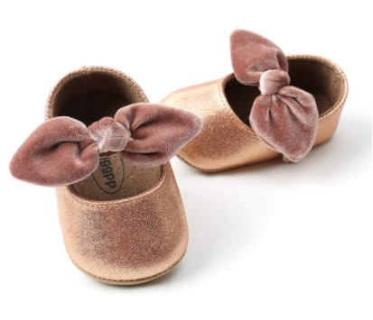 RVROVIC Baby Girl's Mary Jane Flats Anti Slip Rubber Sole Bow Princess Dress Shoes
