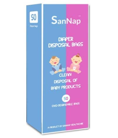 SanNap Baby Diaper Disposal 50 Bags or Sacks (Toss Dirty Diapers Bag) - Essential nappy changing products