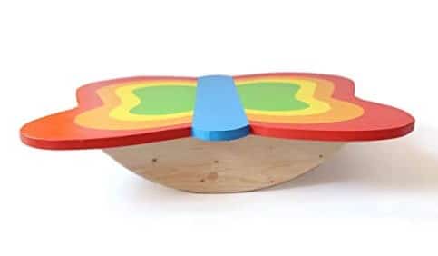 Shumee Wooden Butterfly Balance Board (3-8 Years) - Indoor & Outdoor Activity Fitness Toy for Kids