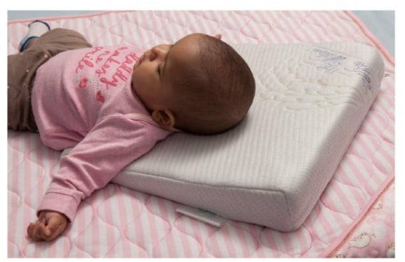 The White Willow Baby Crib Half Wedge Pillow Used Under Mattress for Acid Reflux, Colic, Anti Vomiting Special High Inclined Design with Washable & Removable Soft Pillow Cover