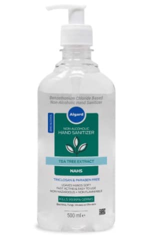 Algard NAHS (Tea Tree Oil) - 100% Alcohol Free Hand Sanitizer, Non Toxic & Child Safe