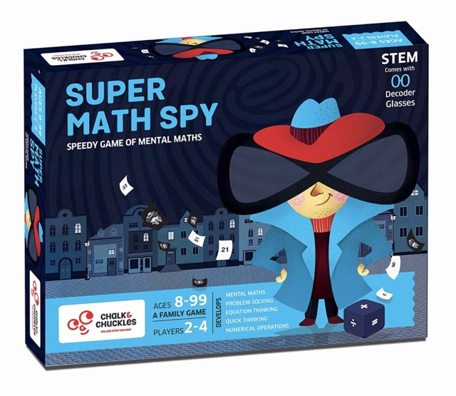 Chalk and Chuckles Super Math Spy - Board Games for Boys, Girls Age 8-12, Fun, Educational Brain Games for Kids 10+ Years