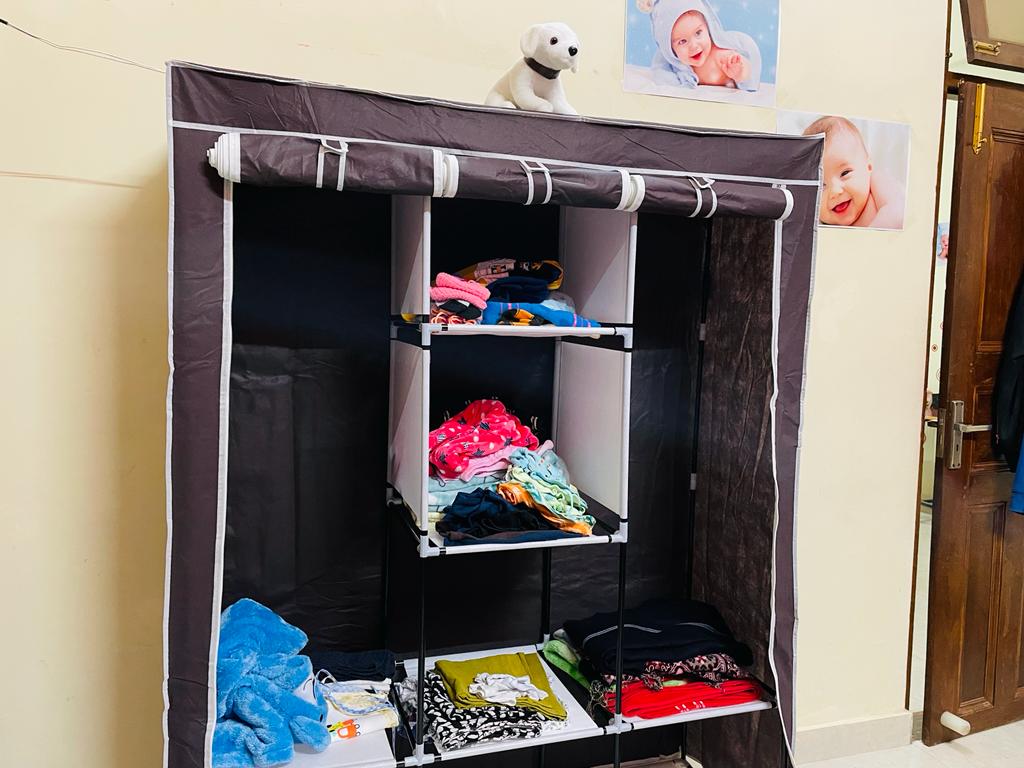 Safe O Kid Portable, Closet, Multi-Purpose Foldable Cabinet Wardrobe with open cover