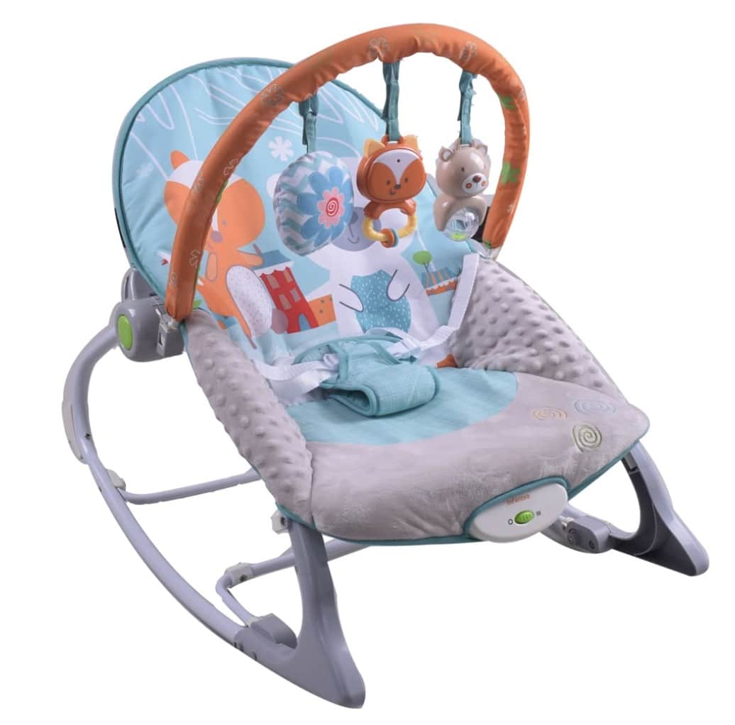 INFANTSO Baby Rocker Portable with Calming Vibrations & Musical Toy Blue