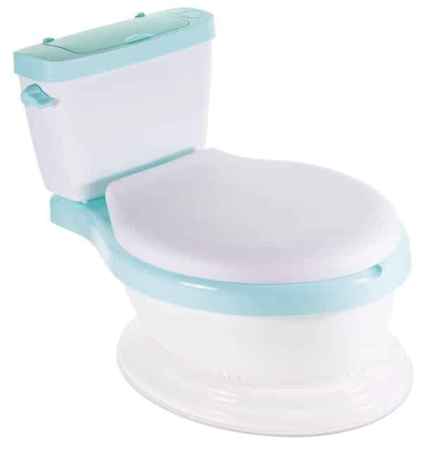 WISHKEY Plastic Comfortable Western Style Toilet Training Potty Seat with Upper Closing Lid, Removable Bowl & Soft Cushion Seat for Toddler Kids